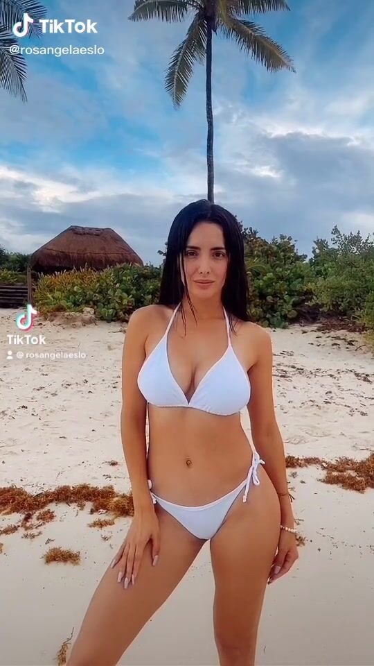 Ros Ngela Espinoza Rosangelaeslo Beach Bikini White Bikini