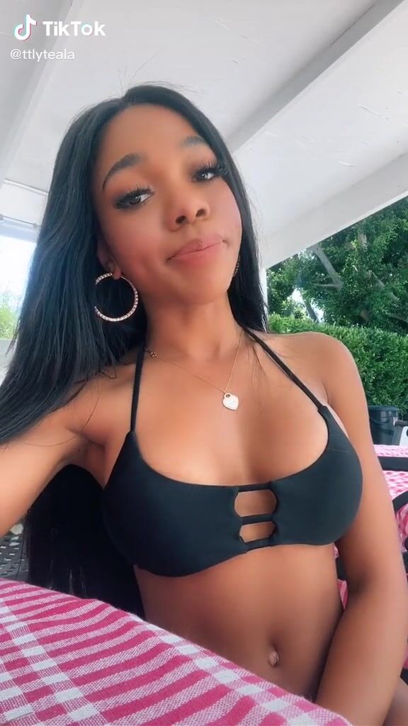 Teala Dunn Ttlyteala Cleavage Bikini Top Black Idk Yephot