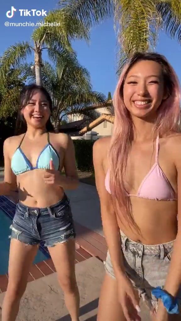 Michelle Chin Munchie Michelle Bikini Top Shorts Swimming Pool