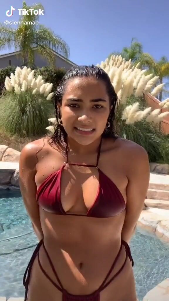 Sienna Mae Gomez Siennamaegomezz Bikini Red Bikini Wet Yephot