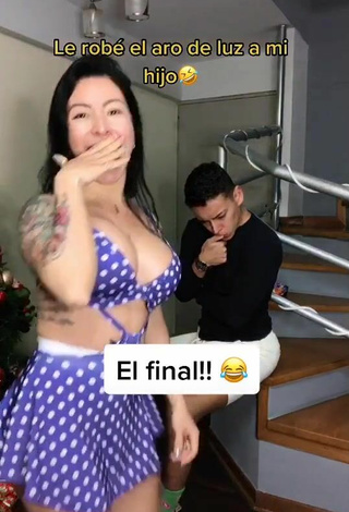 Adriana Espitia (@adriana_fitness) #cleavage  #big boobs  #sundress  #polka dot sundress  «El final   @carloscastroes !!...»