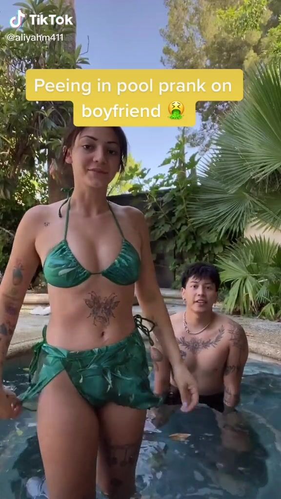 Aliyah Marie Kent (aliyahm411) swimming pool bikini green... «Have you ever peed in a pool