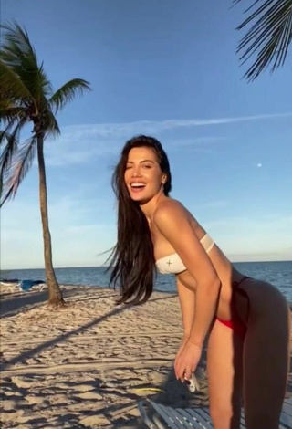 Georgina Mazzeo (@georginamazzeo) #beach  #bikini  #red bikini bottom  #white bikini top  #booty shaking  «Stay salty     @bangenergy...»