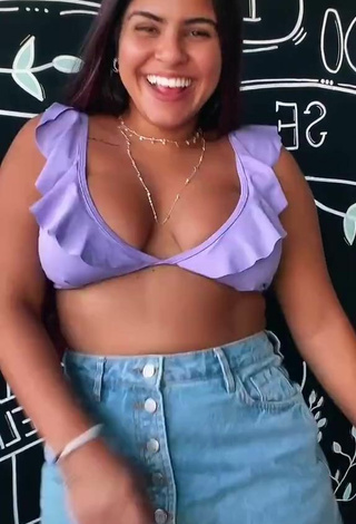 Julia Antunes (@juliasouzaj) #cleavage  #big boobs  #crop top  #purple crop top  «Dc: @barbaramramos // quantos...»