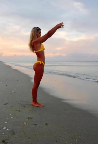 Olivia Dunne (@livvy) #beach  #bikini  #yellow bikini  #fitness 