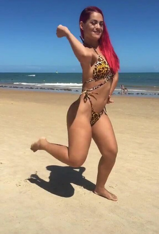 Mayca Delduque (@maycabrasil) #beach  #bikini  #leopard bikini  #booty shaking  «#vicieinaflauta #fy»