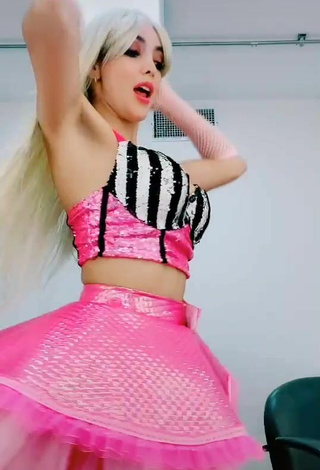 Rosángela Espinoza (@rosangelaeslo) #cosplay  #cleavage  #big boobs  #crop top  #striped crop top  #skirt  #pink skirt  #booty shaking  «Toda una barbie  ‍    . #barbie...»