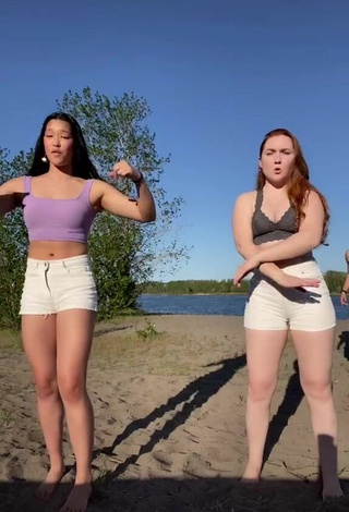 Jie & Mei Walters (@thewalters2wins) #beach  #crop top  #shorts  #sexy  «Draft»