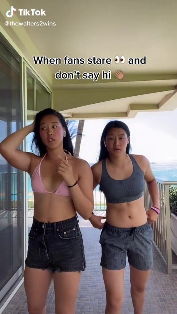 Jie & Mei Walters (@thewalters2wins) #shorts #sport bra #bikini top «We love meeting you all. We