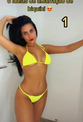 Dine Azevedo (@dine_azevedo) #bikini  #yellow bikini  #cleavage  #underboob  #sexy 