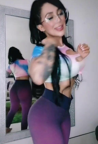 Eve Herrera (@eveherrerav) #crop top  #leggings  #violet leggings  #big butt  #booty shaking  #tattooed body  «#fyp»