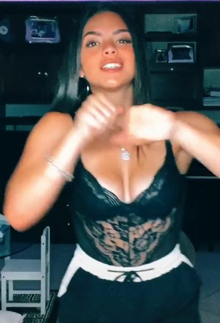 Giulia Paglianiti (@giuliapaglianiti) #cleavage  #top  #black top  #lace top  #bouncing boobs 