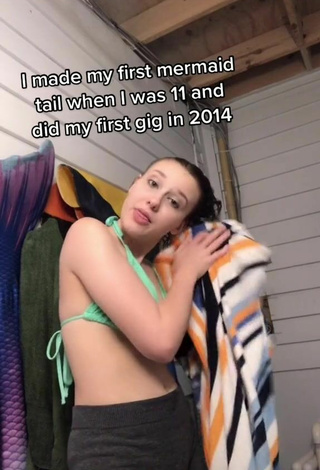 Haley Mermaid (@haleymermaid) #bikini top  #cleavage  #green bikini top  «Well now I feel old. #mermaid...»