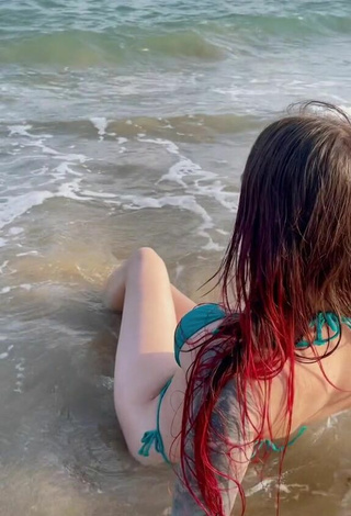 Ksenia (@ksenia_noche) #sea  #beach  #wet  #bikini  #green bikini  «Natural  #russiangirl   #rusa...»