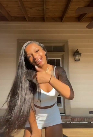 Famous Ocean (@oceansowavyy) #crop top  #white crop top  #shorts  #white shorts  #cleavage 