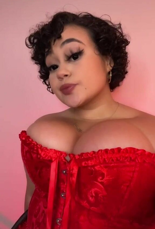 Phaith Montoya (@phaithmontoya) #corset  #red corset  #big boobs  #cleavage  «Had to get another corset since...»