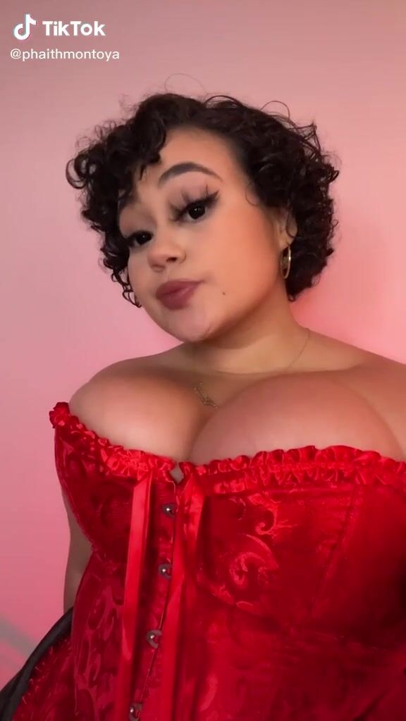 Phaith Montoya Phaithmontoya Corset Red Corset Big Boobs «had