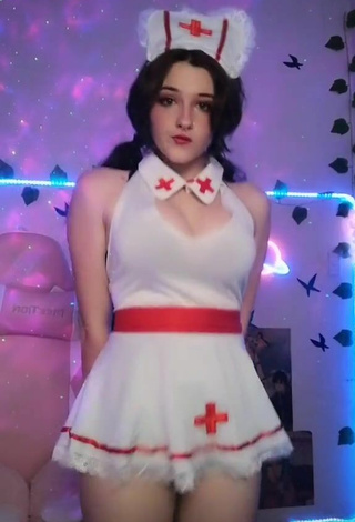 Ryn GamerGirl Egirl (@psycho_gummy) #cosplay  #dress  #white dress  #booty shaking  #cleavage  #bouncing boobs  #big boobs  «Wearing shorts heehee  live on...»