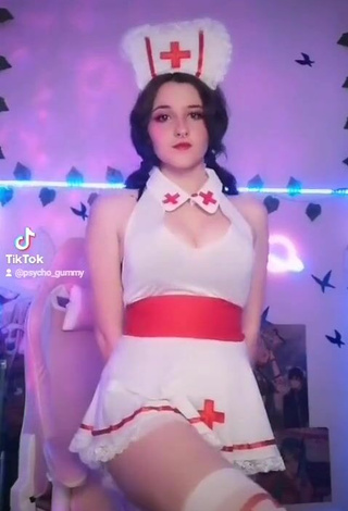 Ryn GamerGirl Egirl (@psycho_gummy) #cosplay  #cleavage  #big boobs  #dress  #white dress  «I'm here for ur checkup  Follow...»
