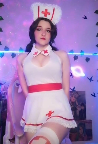 Ryn GamerGirl Egirl (@psycho_gummy) #cosplay  #cleavage  #dress  #white dress  #booty shaking  #big boobs  «Wearing shorts  aight time for...»