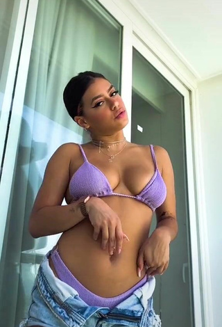 Maria Clara Garcia (@claragnds) #bouncing boobs  #cleavage  #belly button piercing  #bikini  #purple bikini  «dc @maria_ju20   BOUM DIAAAAAA»
