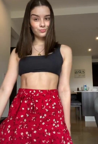 Nicole Vargas (@nicolevargas101) #crop top  #cleavage  #black crop top  #skirt 
