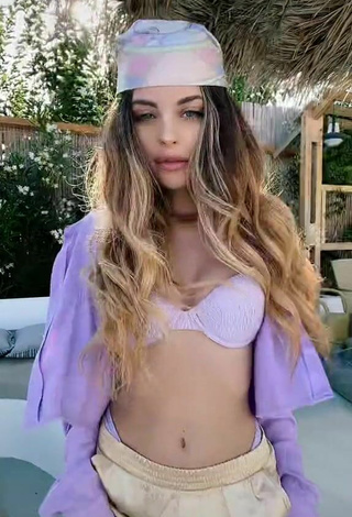 Valerie Lungu (@valerie.lungu) #bikini top  #violet bikini top  #cleavage  #pants  «What your favorite color»