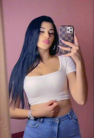 Zekiye (@1sshewolf) #crop top  #cleavage  #white crop top  #jeans pants  «#eniyisi»