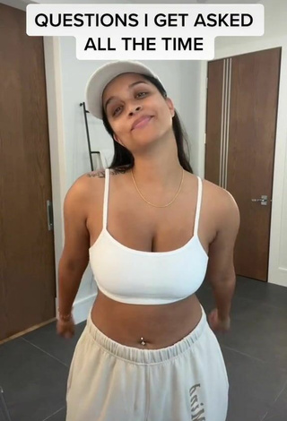 Lilly Singh (@lilly) #cleavage  #crop top  #white crop top  #belly button piercing  «My memory is trash…»