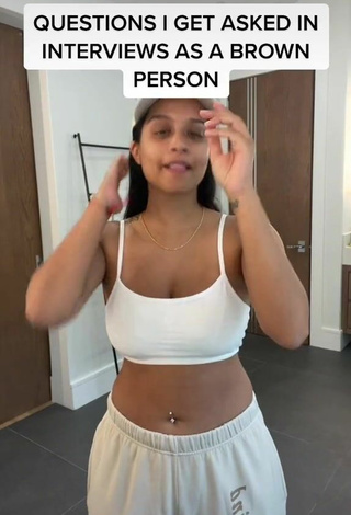 Lilly Singh (@lilly) #cleavage  #crop top  #white crop top  #belly button piercing  «Next time, I’ll just bring my...»