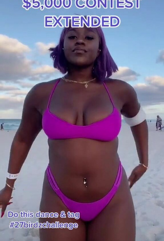 Skaibeauty (@skaibeauty) #cleavage  #bikini  #purple bikini  #bouncing boobs  #belly button piercing  #beach  «Contest will end on 12\u002F18 &...»