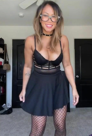Atqofficial (@atqofficial_) #cleavage  #skirt  #black skirt  #black fishnet stockings  #bouncing boobs  «I almost twisted my ankle in the...»