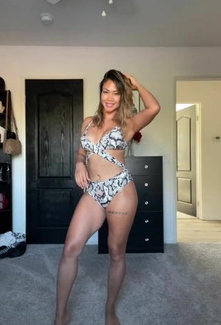 Atqofficial (@atqofficial_) #cleavage  #swimsuit  #snake print swimsuit  #tattooed body  #booty dancing  «After pool Tik Tok dance   #fy...»