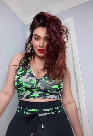 Jane Rocci (@jane_rocci_official) #cleavage  #crop top  #camouflage crop top  #big boobs  #leggings  #booty shaking 