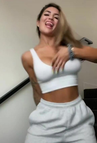 Luciana DelMar (@luchidelmar) #cleavage  #crop top  #white crop top  #bouncing boobs  #booty dancing  #tattooed body  «Where are you looking forward to...»