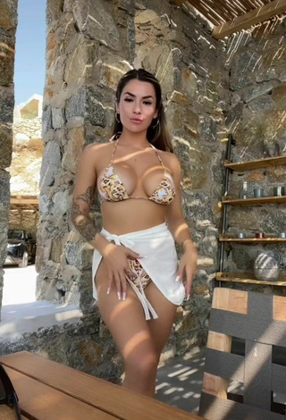 Luciana DelMar (@luchidelmar) #cleavage  #bikini  #leopard bikini  #tattooed body  «un poco de sabor para Mykonos»