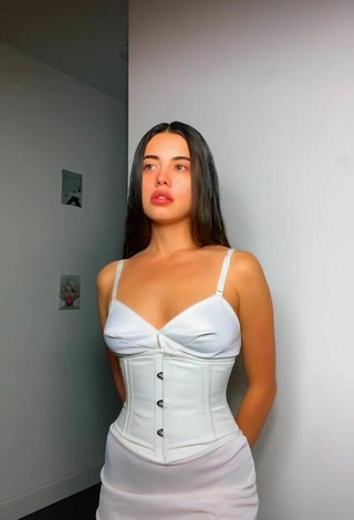 Morgan Cohen (@morganbcohen) #cleavage  #dress  #white dress  #corset  «no offense»