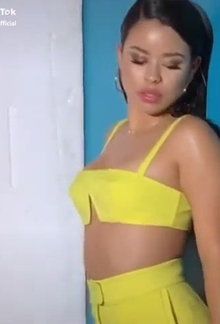 Cierra Ramirez (@cierraramirezofficial) #cleavage  #crop top  #yellow crop top  «Tell me is there any coming back...»