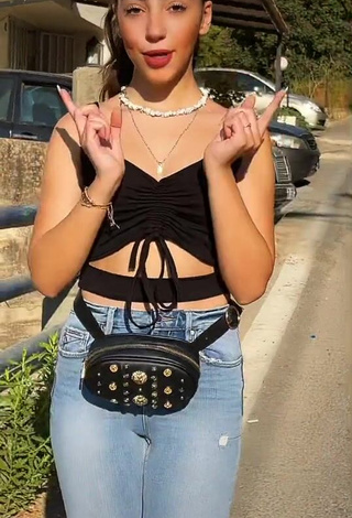 Cynthia Basbous (@cynthiabasbous) #cleavage #crop top #black crop top «#cynthiateam #viral #explore #fyp»