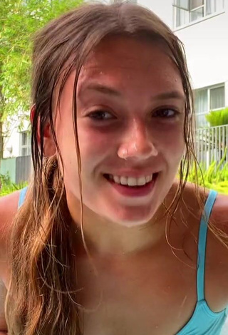 Abby Fenwick (@fenwickal) #cleavage  #bikini  #blue bikini  #swimming pool  #wet  «hot tub in the morning \u003E...»