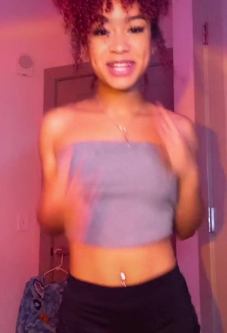 Lanii Kay (@laniikay) #tube top  #purple tube top  #shorts  #booty dancing  #belly button piercing  «Saw this dance and tried it… I...»