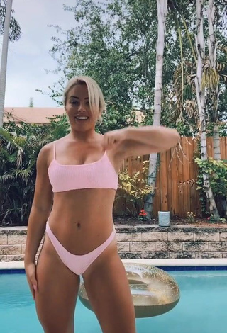 Mandy Rose (@mandyrose_wwe) #cleavage  #bikini  #peach bikini  #swimming pool  «Okay this dance is addicting ‍♀️...»