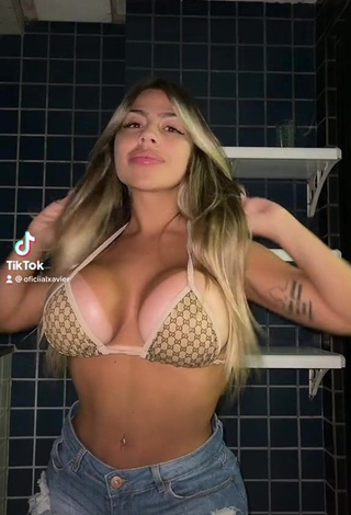 Camila Xavier (@oficiialxavier) #cleavage  #mini bikini top  #big boobs  #belly button piercing  #tattooed body  «Me rendi!! Essa música é a...»