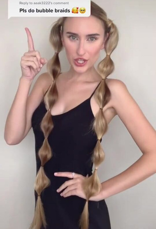 The Aussie Rapunzel (@theaussierapunzel) #dress  #black dress  #braless  «Reply to @aaak3222 bubble braids...»