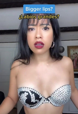 Violeta (@viohletta) #cleavage  #bra  #sequin bra  «This filter  #latinasfunny...»