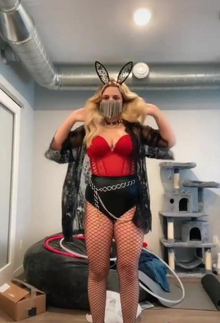 Hope Schwinghamer (@hope_schwing) #fishnet stockings  #shorts  #leather shorts  #bodysuit  #red bodysuit  #black shorts  #peignoir  #black peignoir  #lace peignoir  «E girl bunny Im deleting this...»