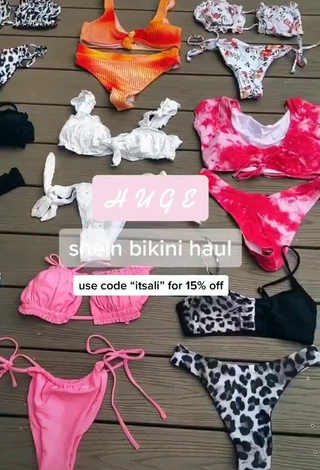 Ali Marie (@itsalimarie) #belly button piercing  #bikini  #floral bikini  #pink bikini  #white bikini  #leopard bikini  «huge bikini haul with...»