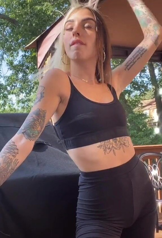 Cruella Morgan (@cruellamorgan) #tattooed body  #crop top  #black crop top  #legging shorts  #black legging shorts  «i love it ✨‍♀️ ignore my...»