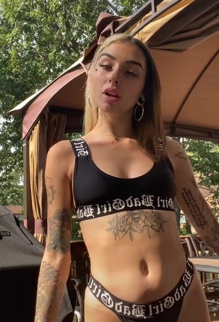 Cruella Morgan (@cruellamorgan) #bikini  #black bikini  #tattooed body  #cleavage  «wait... we already did ✨ ok but...»