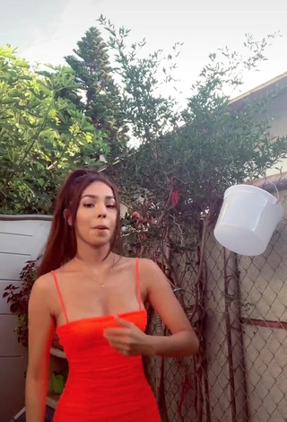 Destiny Salazar (@dessmx) #dress  #electric orange dress  #sexy  «can u guys see how concentrated...»